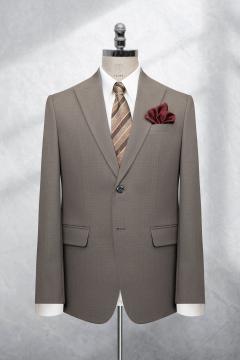 Bộ Suit Nâu Đất Kẻ Classic Fit TGS396